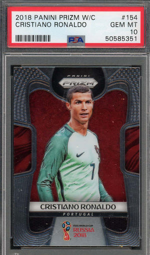 Cristiano Ronaldo 2018 Panini Prizm World Cup Soccer Card #154 Graded PSA 10-Powers Sports Memorabilia