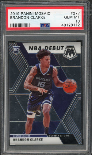 Brandon Clarke Memphis Grizzles 2019 Panini Mosaic Basketball Rookie Card RC #277 Graded PSA 10 GEM MINT-Powers Sports Memorabilia