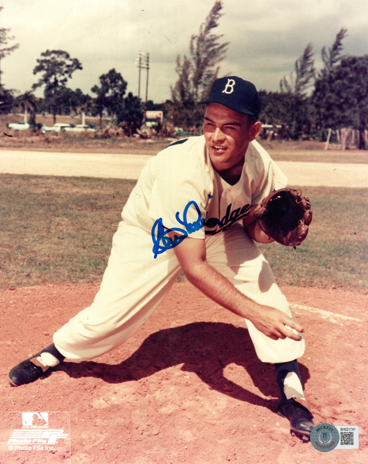 Clem Labine Autographed Brooklyn Dodgers 8x10 Photo Beckett Authenticated-Powers Sports Memorabilia