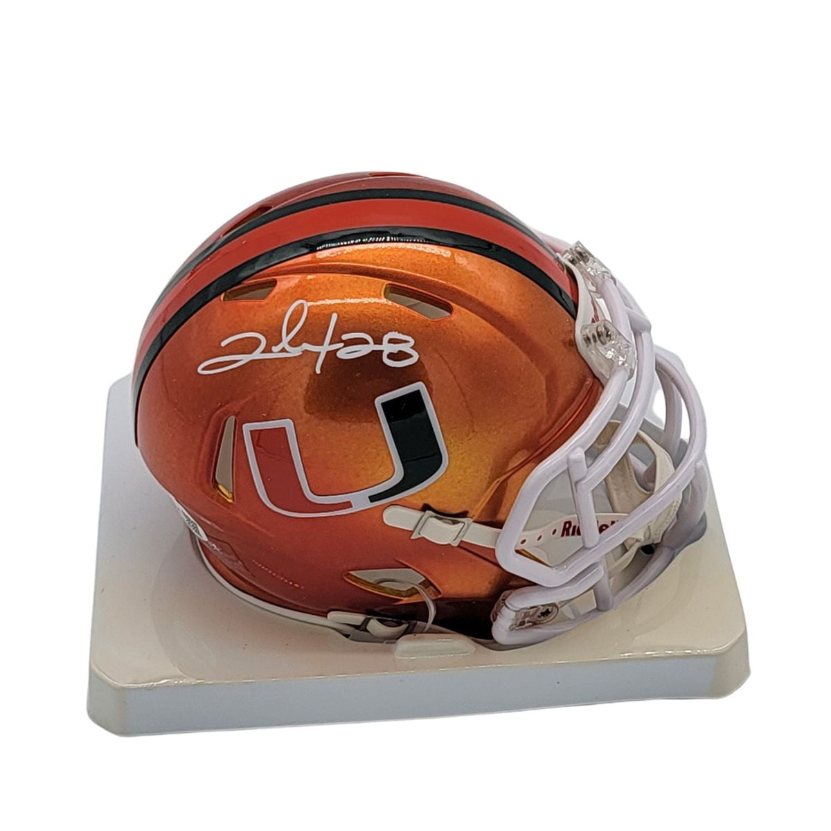 Clinton Portis Signed Miami Hurricanes Flash Mini Helmet - JSA-Powers Sports Memorabilia