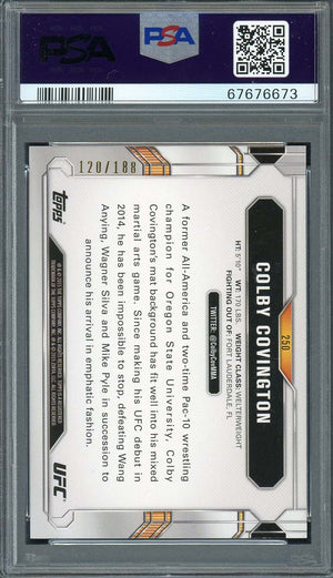 Colby Covington 2015 Topps UFC Chronicles B&W Signed Rookie Card Auto PSA #/188