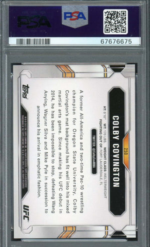 Colby Covington 2015 Topps UFC Chronicles Signed Rookie Card #250 Auto PSA 9