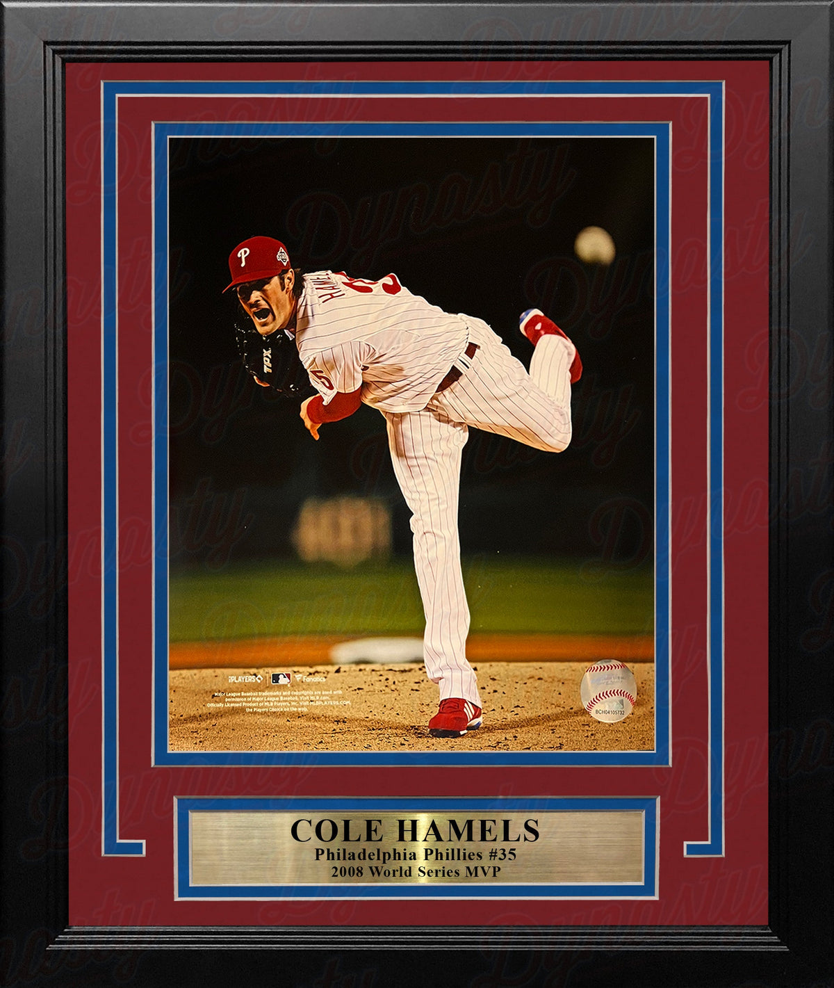 Cole Hamels 2008 World Series Action Philadelphia Phillies 8" x 10" Framed Baseball Display Photo-Powers Sports Memorabilia