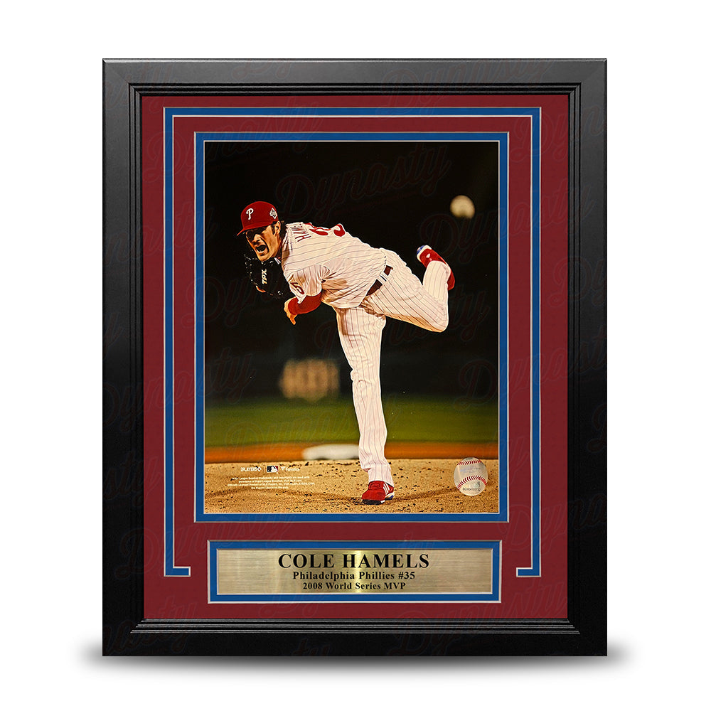 Cole Hamels 2008 World Series Action Philadelphia Phillies 8" x 10" Framed Baseball Display Photo-Powers Sports Memorabilia