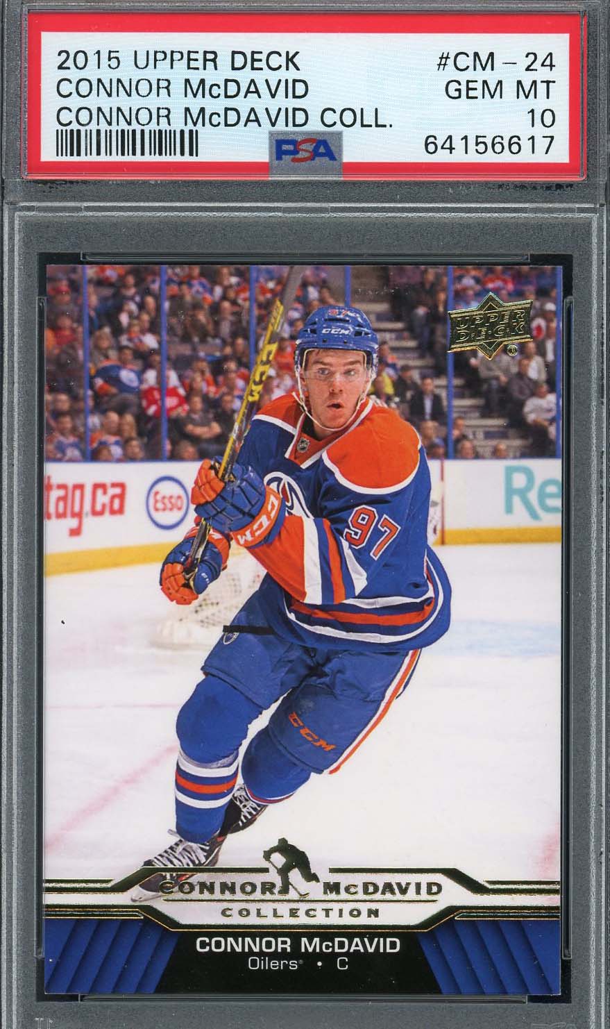 Connor McDavid 2015 Upper Deck Hockey Rookie Card RC #CM-24 Graded PSA 10-Powers Sports Memorabilia
