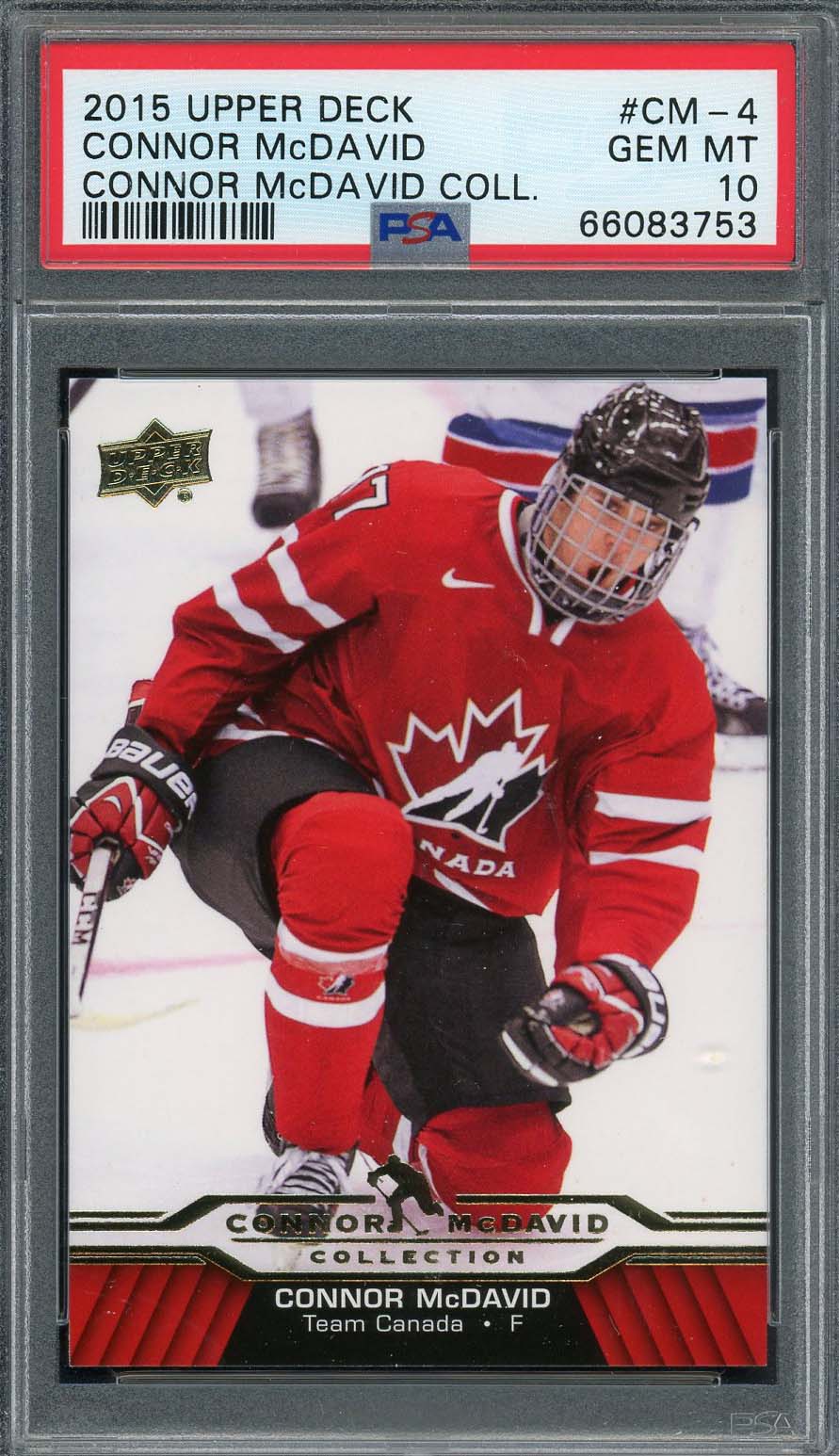 Connor McDavid 2015 Upper Deck Hockey Rookie Card RC #CM-4 Graded PSA 10-Powers Sports Memorabilia