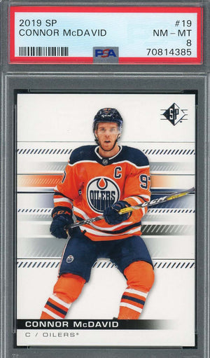 Connor McDavid 2019 Upper Deck SP Hockey Card #19 Graded PSA 8-Powers Sports Memorabilia