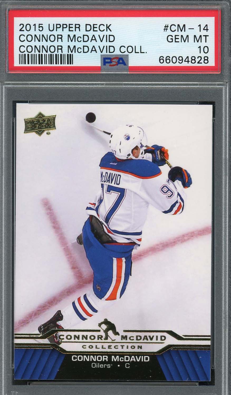 Connor McDavid 2015 Upper Deck Hockey Rookie Card RC #CM-14 Graded PSA 10-Powers Sports Memorabilia
