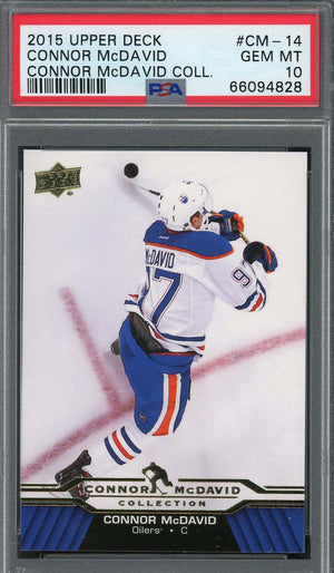 Connor McDavid 2015 Upper Deck Hockey Rookie Card RC #CM-14 Graded PSA 10-Powers Sports Memorabilia