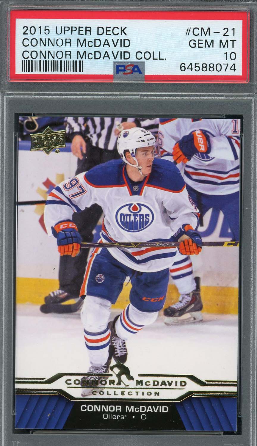 Connor McDavid 2015 Upper Deck Hockey Rookie Card RC #CM-21 Graded PSA 10-Powers Sports Memorabilia