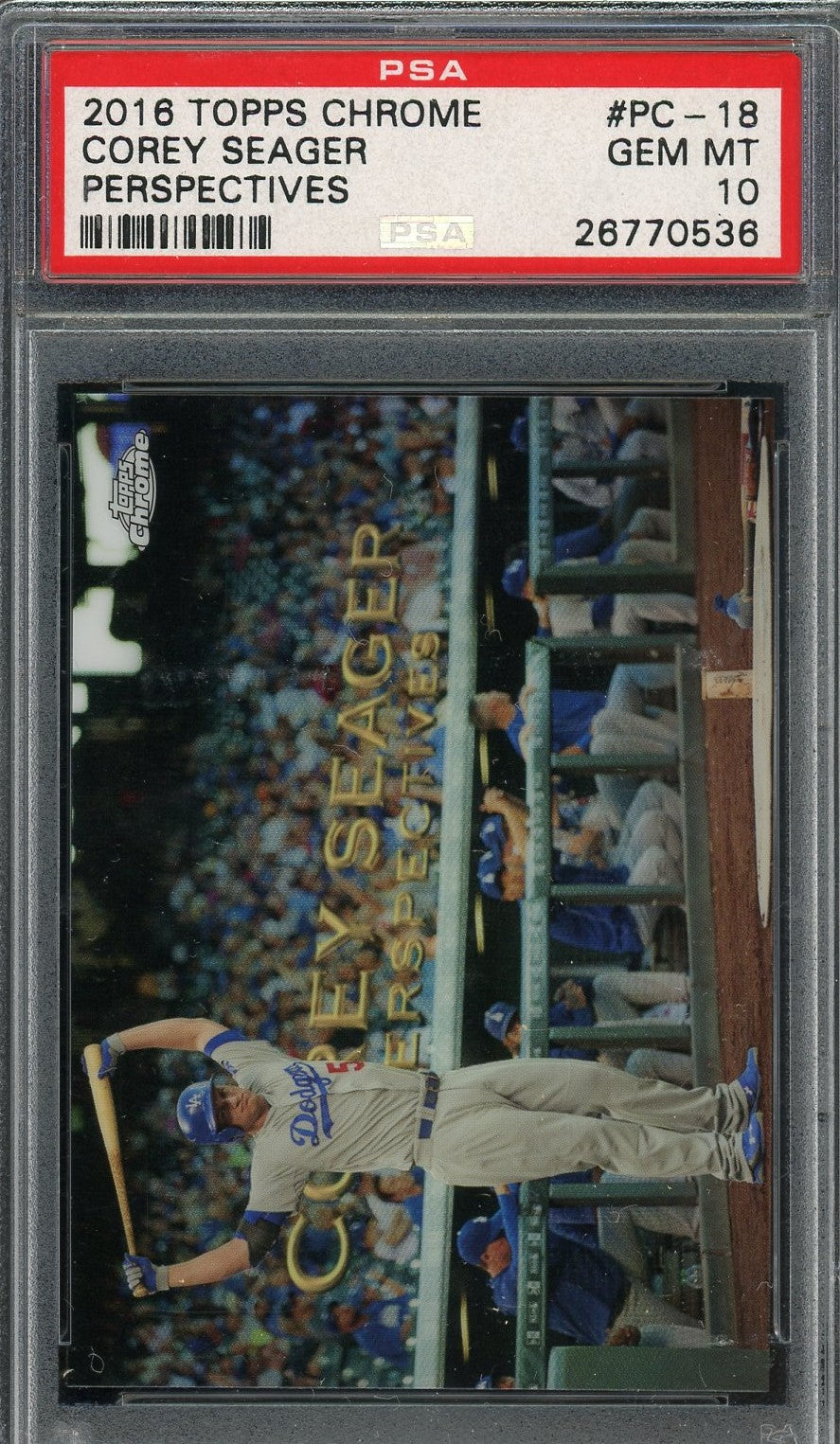Corey Seager 2016 Topps Chrome Baseball Rookie Card #PC-18 Graded PSA 10-Powers Sports Memorabilia