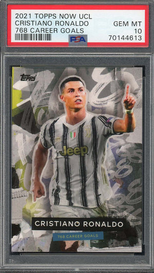 Cristiano Ronaldo 2021 Topps Now UCL 768 Career Goals Soccer Card Graded PSA 10-Powers Sports Memorabilia