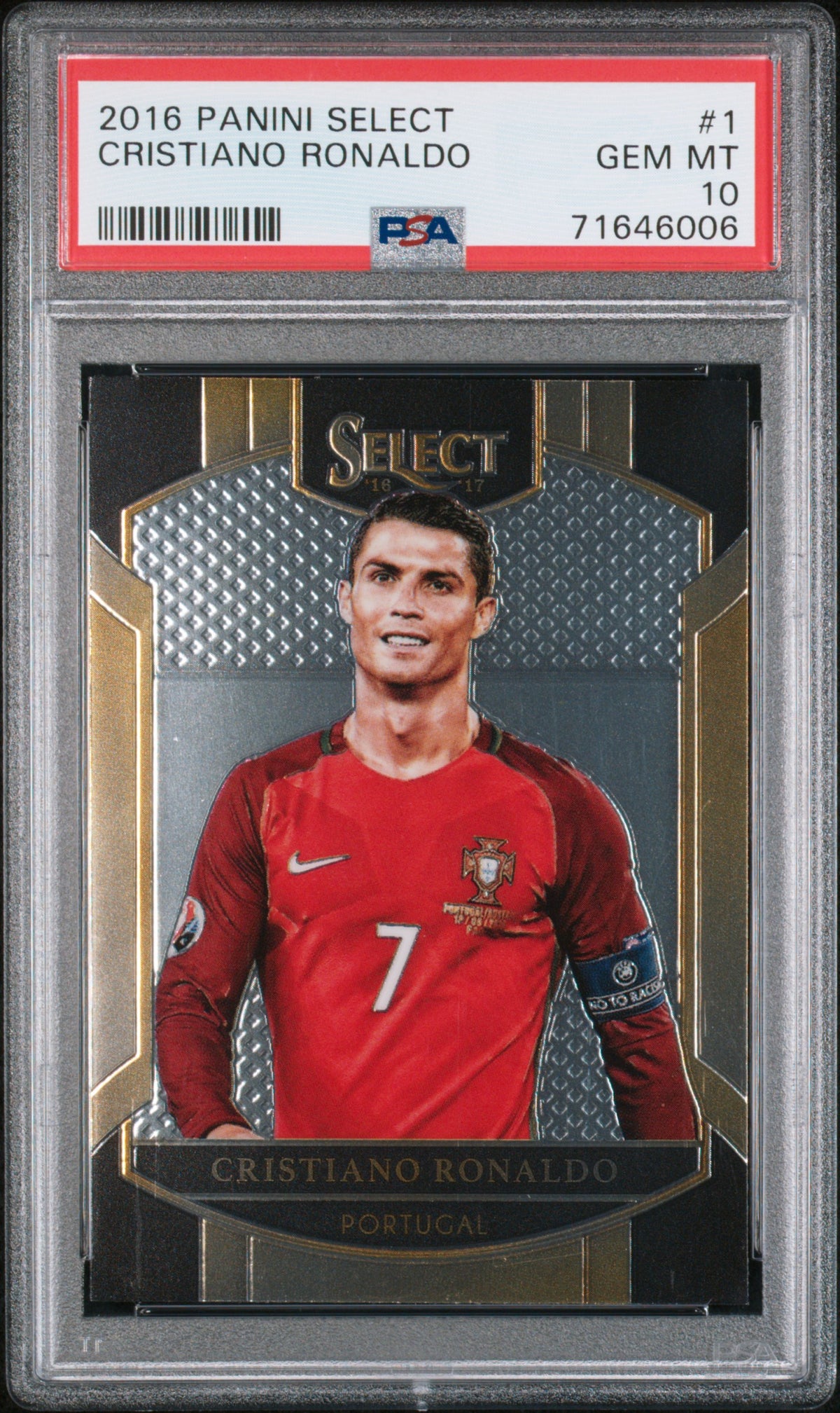 Cristiano Ronaldo 2016 Panini Select Soccer Card #1 Graded PSA 10-Powers Sports Memorabilia