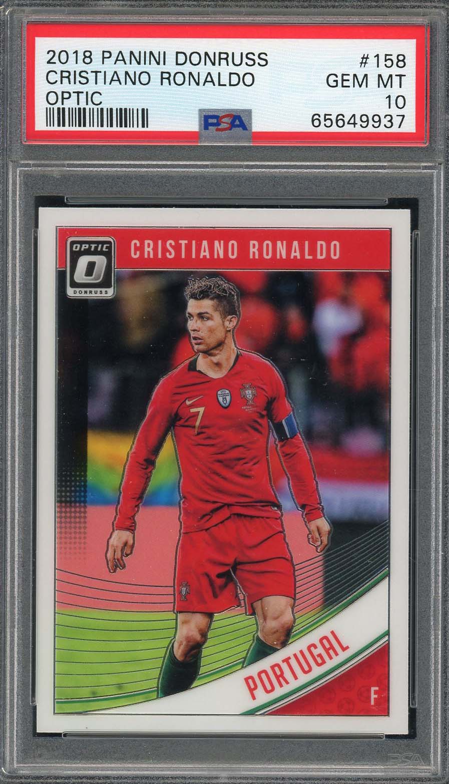 Cristiano Ronaldo 2018 Panini Donruss Optic Soccer Card #158 Graded PSA 10-Powers Sports Memorabilia