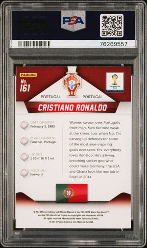 Cristiano Ronaldo 2014 Panini Prizm World Cup Soccer Card #161 Graded PSA 10-Powers Sports Memorabilia