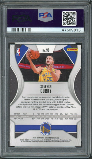 Stephen Curry 2019 Panini Prizm Basketball Card #98 Graded PSA 10 GEM MINT-Powers Sports Memorabilia
