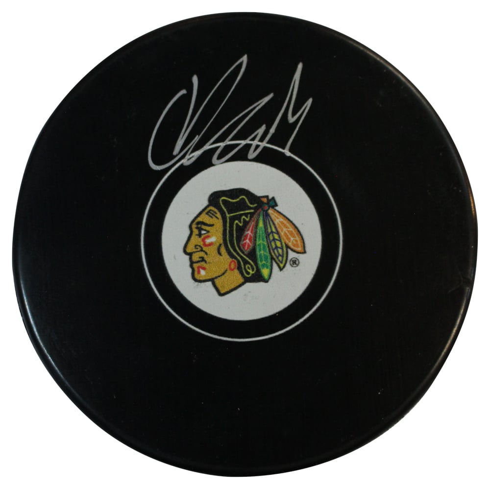 Colton Dach Chicago Blackhawks Signed Hockey Puck - Puck Fanatics-Powers Sports Memorabilia