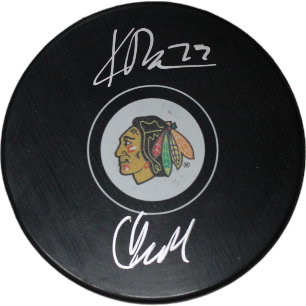 Colton Dach Kirby Dach Chicago Blackhawks Signed Hockey Puck - Hockey Puck FAN-Powers Sports Memorabilia