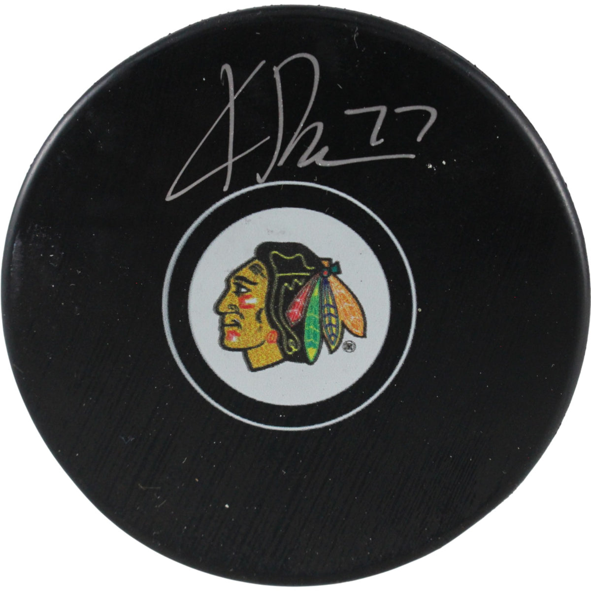 Kirby Dach Chicago Blackhawks Signed Hockey Puck - Logo Puck Fanatics-Powers Sports Memorabilia