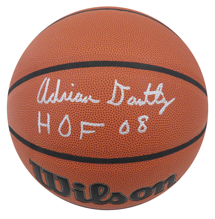 Adrian Dantley Autographed Wilson Indoor/Outdoor Basketball with HOF'08-Powers Sports Memorabilia