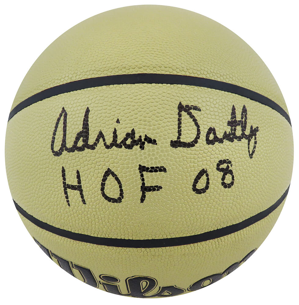 Adrian Dantley Autographed Wilson Gold NBA Basketball w/ HOF 08-Powers Sports Memorabilia