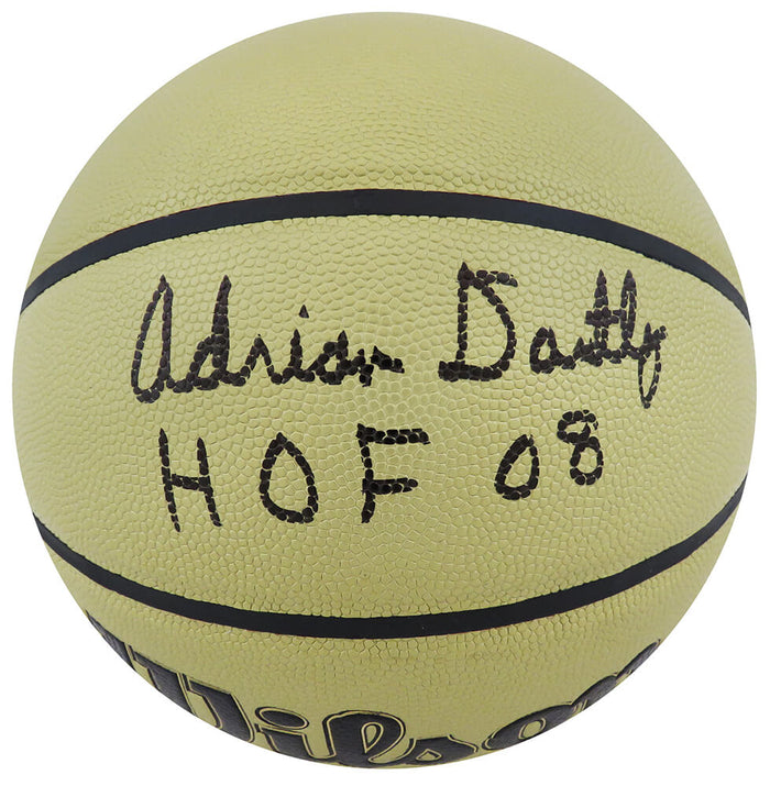 Adrian Dantley Autographed Wilson Gold NBA Basketball w/ HOF 08-Powers Sports Memorabilia