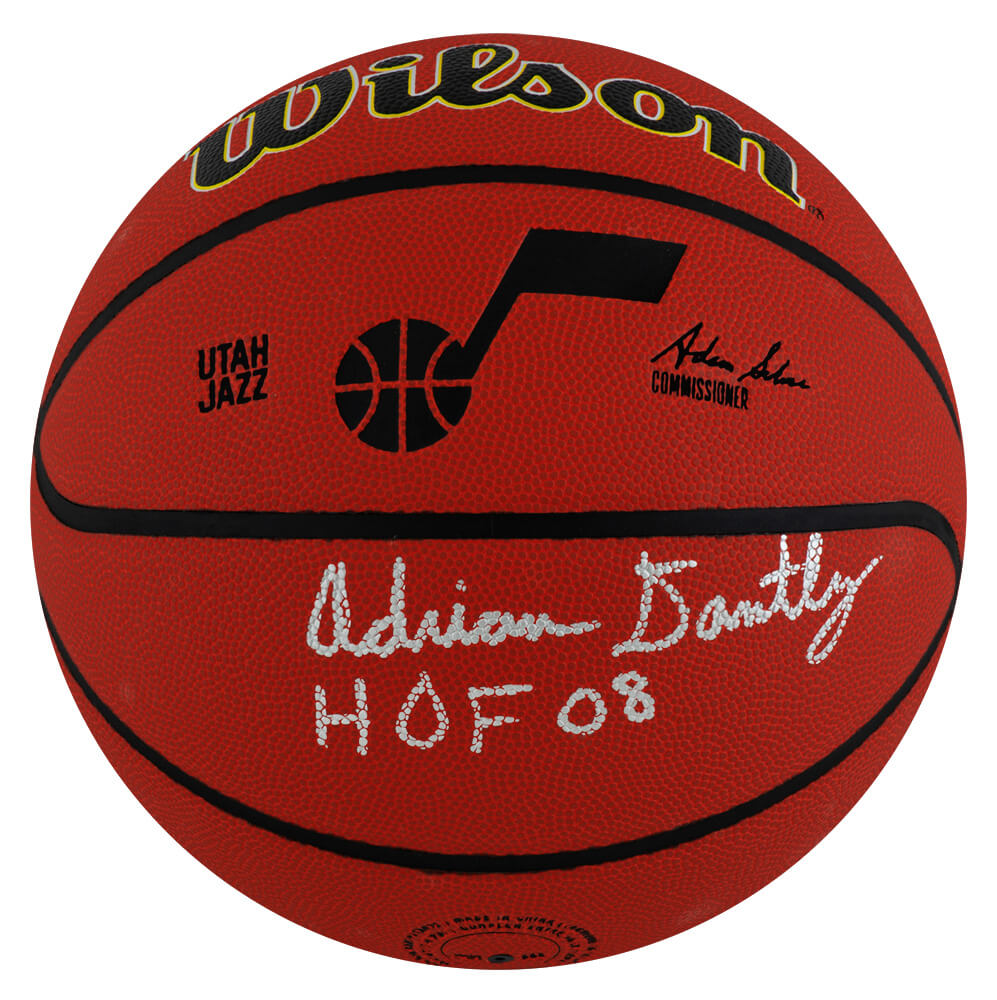 Adrian Dantley Utah Jazz Autographed Wilson Logo NBA Basketball w/ HOF 08-Powers Sports Memorabilia