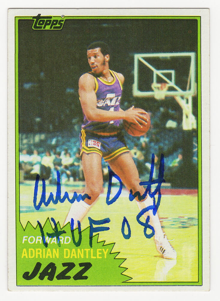 Adrian Dantley Autographed Utah Jazz 1981-82 Topps Basketball Card #40 with HOF'08-Powers Sports Memorabilia