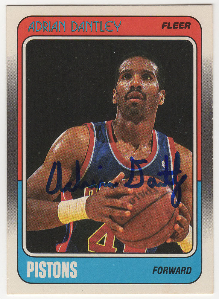 Adrian Dantley Autographed Detroit Pistons 1988 Fleer Basketball Trading Card #39-Powers Sports Memorabilia