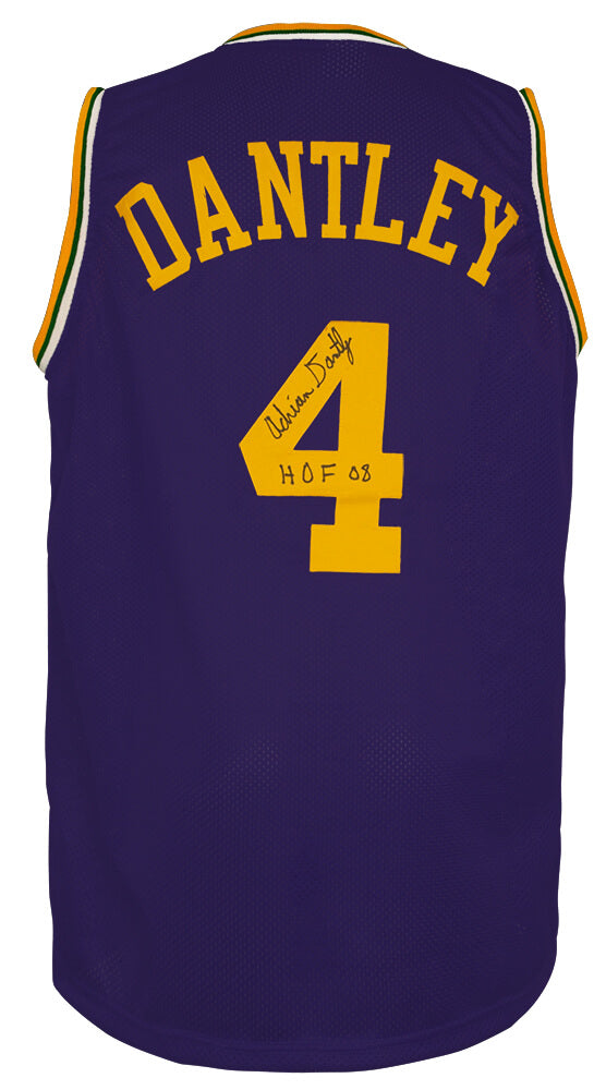 Adrian Dantley Autographed Purple Throwback Custom Basketball Jersey with HOF'08-Powers Sports Memorabilia