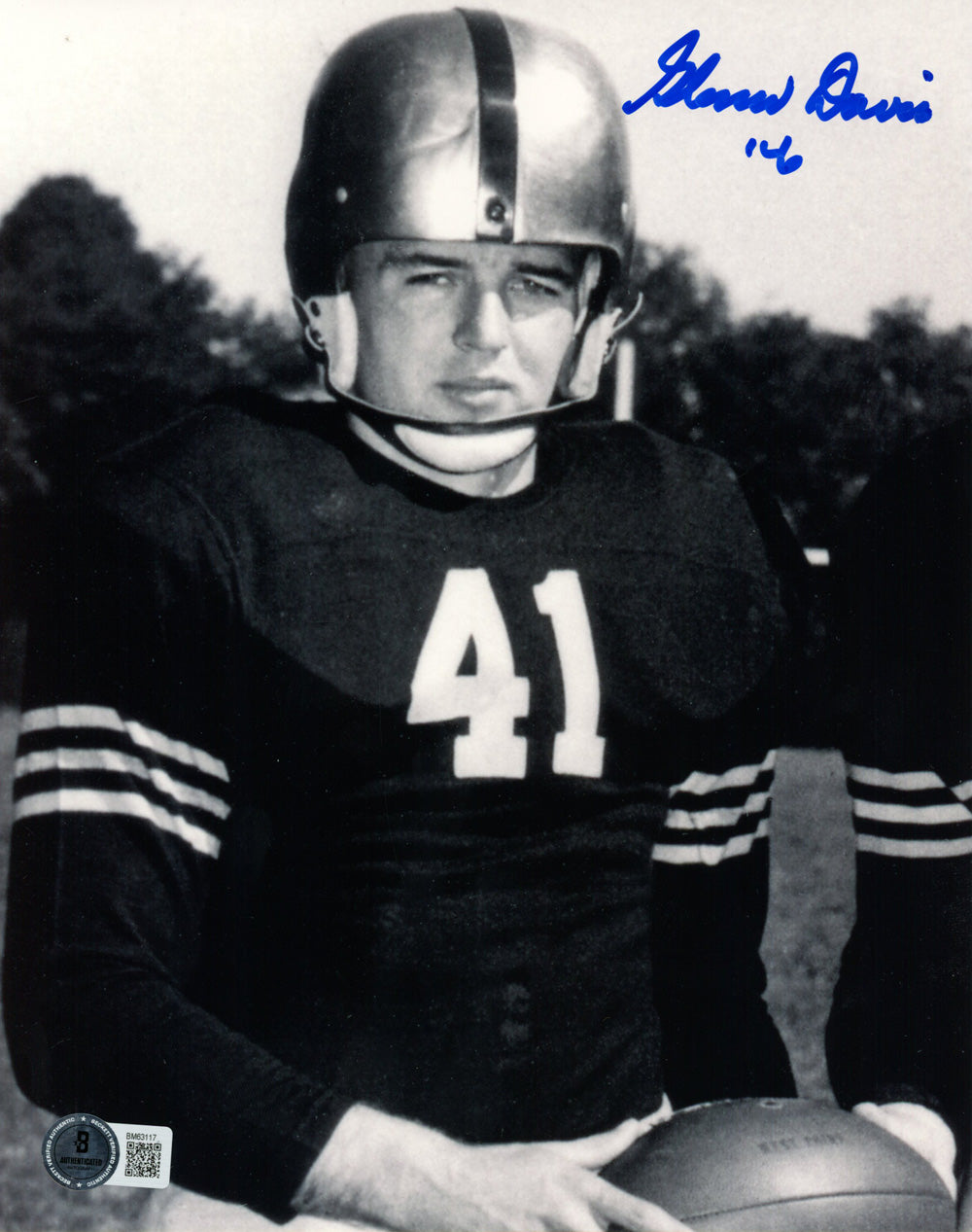 Glenn Davis Army Black Knights Signed 8x10 Photo - '46 Beckett Beckett-Powers Sports Memorabilia