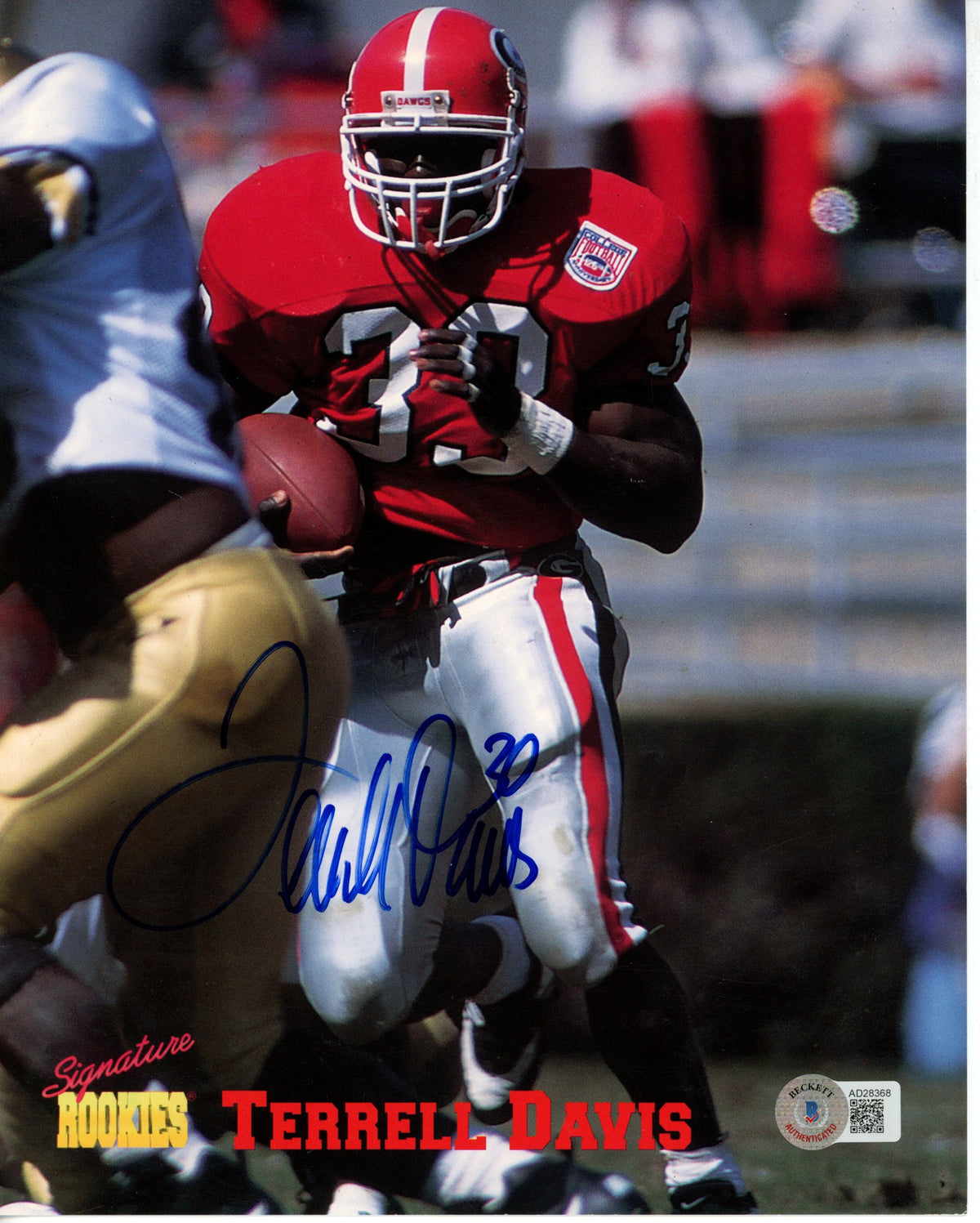 Terrell Davis Georgia Bulldogs Signed 8x10 Photo - Beckett Beckett-Powers Sports Memorabilia