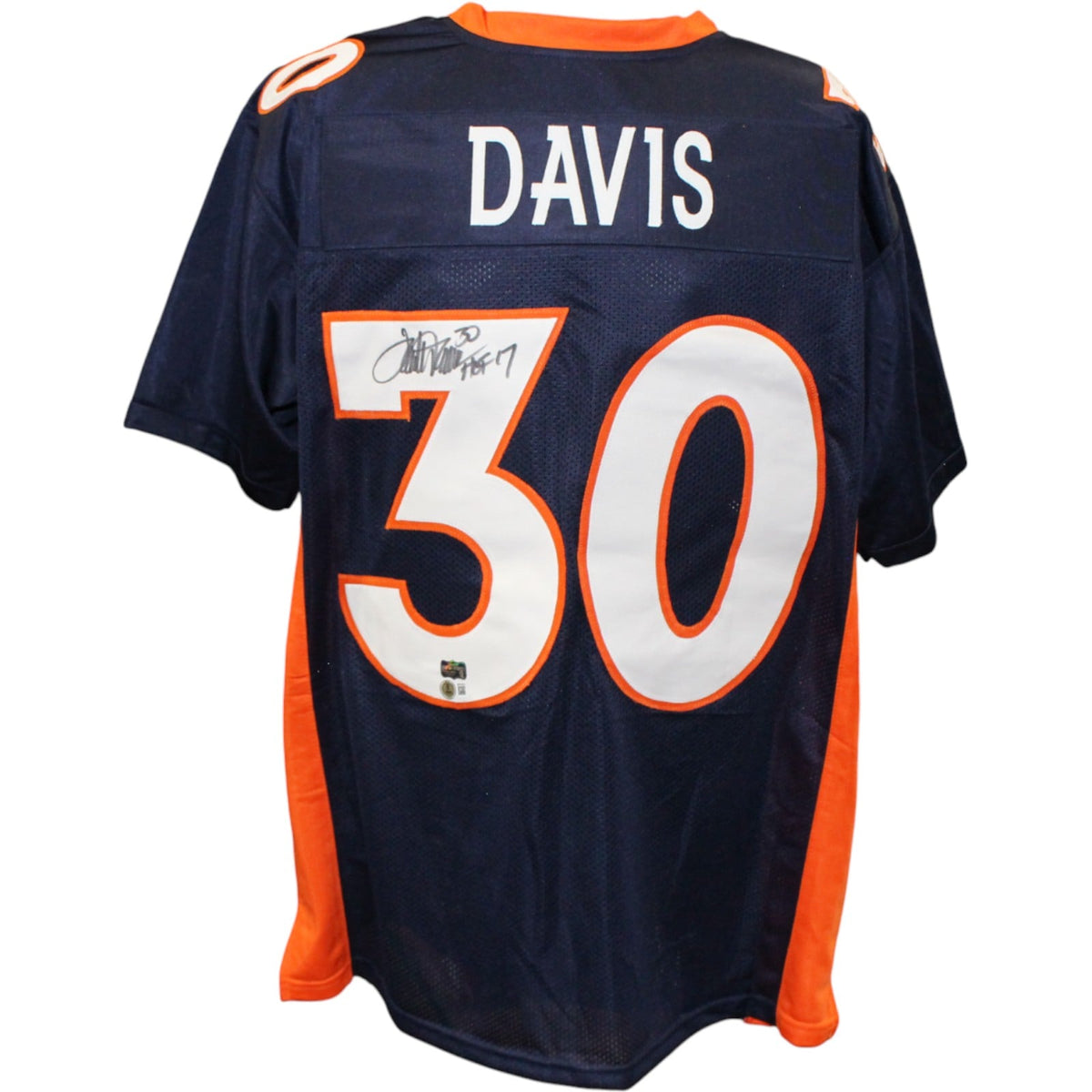 Terrell Davis Signed Pro Style Size XL Blue Jersey HOF – Beckett Authenticated-Powers Sports Memorabilia