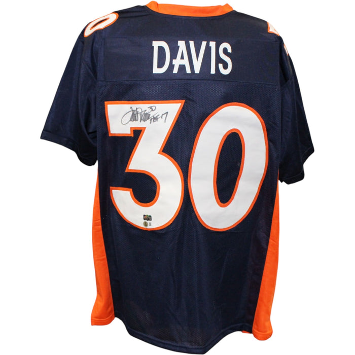 Terrell Davis Signed Pro Style Size XL Blue Jersey HOF – Beckett Authenticated-Powers Sports Memorabilia