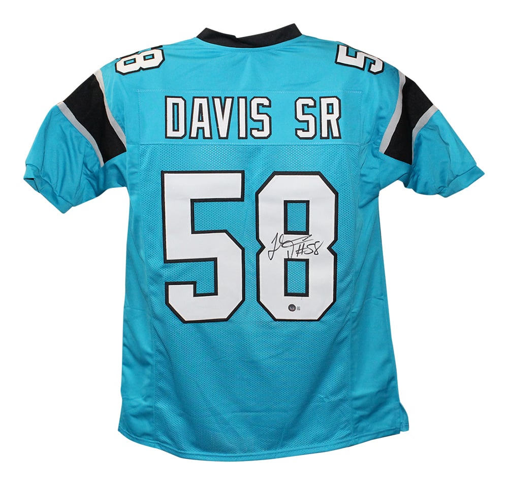 Thomas Davis Signed Pro Style Blue XL Jersey – Beckett Authenticated-Powers Sports Memorabilia