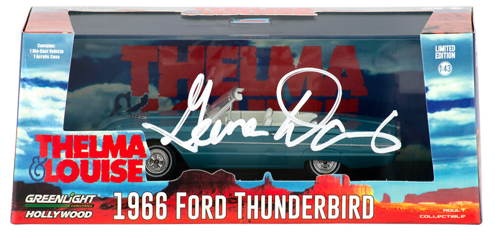 Geena Davis Autographed Thelma & Louise Greenlight 1966 Ford Thunderbird 1:43 Scale Car-Powers Sports Memorabilia