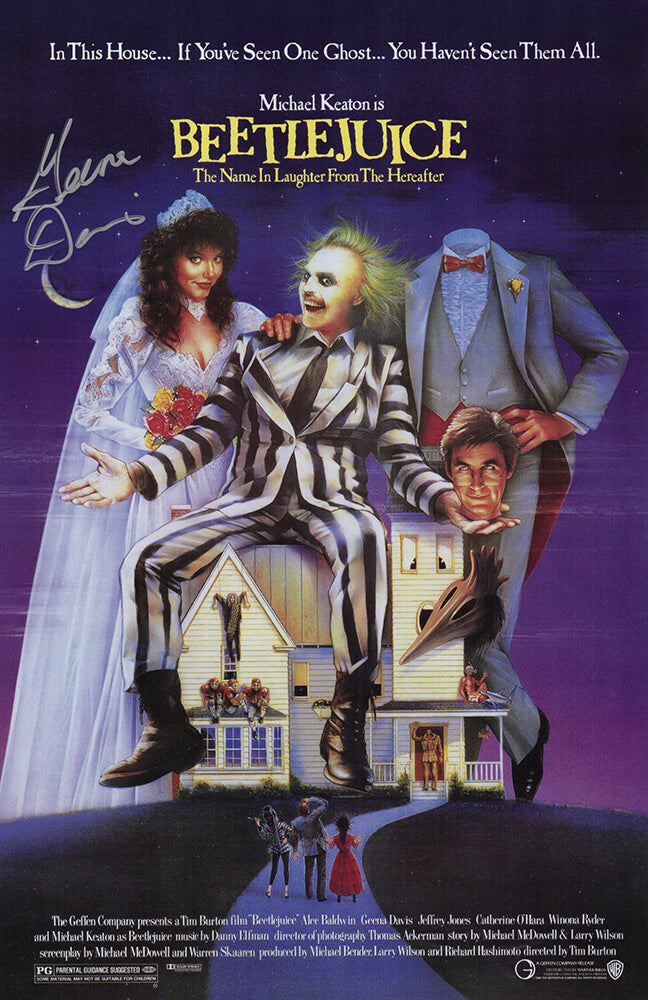 Geena Davis Autographed Beetlejuice 11x17 Movie Poster-Powers Sports Memorabilia
