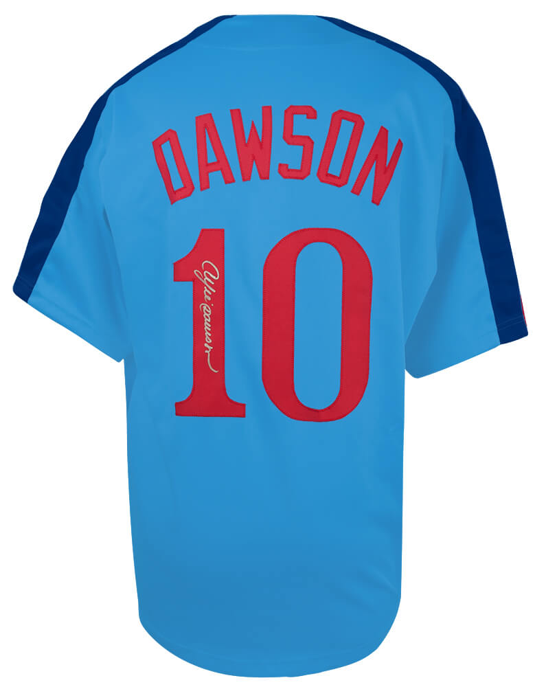 Andre Dawson Autographed Baby Blue Throwback Custom Baseball Jersey-Powers Sports Memorabilia