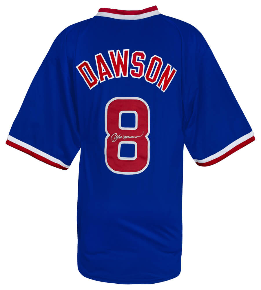 Andre Dawson Autographed Blue Throwback Custom Baseball Jersey-Powers Sports Memorabilia