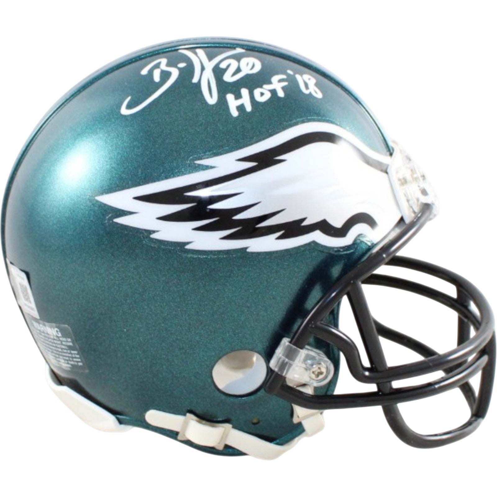 Brian Dawkins Philadelphia Eagles Signed Mini Helmet HOF Beckett Witness 58584 Beckett-Powers Sports Memorabilia