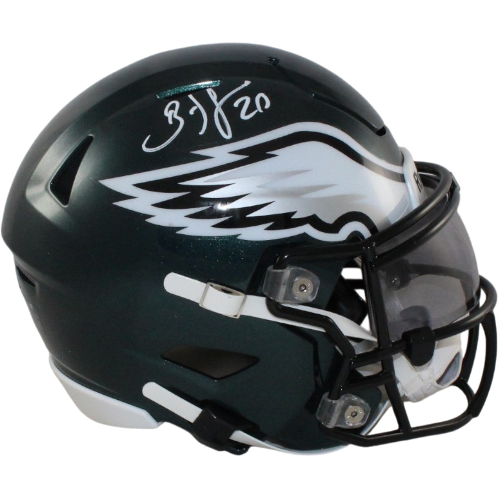Brian Dawkins Philadelphia Eagles Mid-Size Midi Signed Helmet-Powers Sports Memorabilia