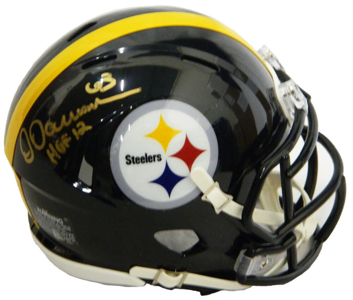 Dermontti Dawson Autographed Pittsburgh Steelers Riddell Speed Mini Helmet with HOF'12-Powers Sports Memorabilia