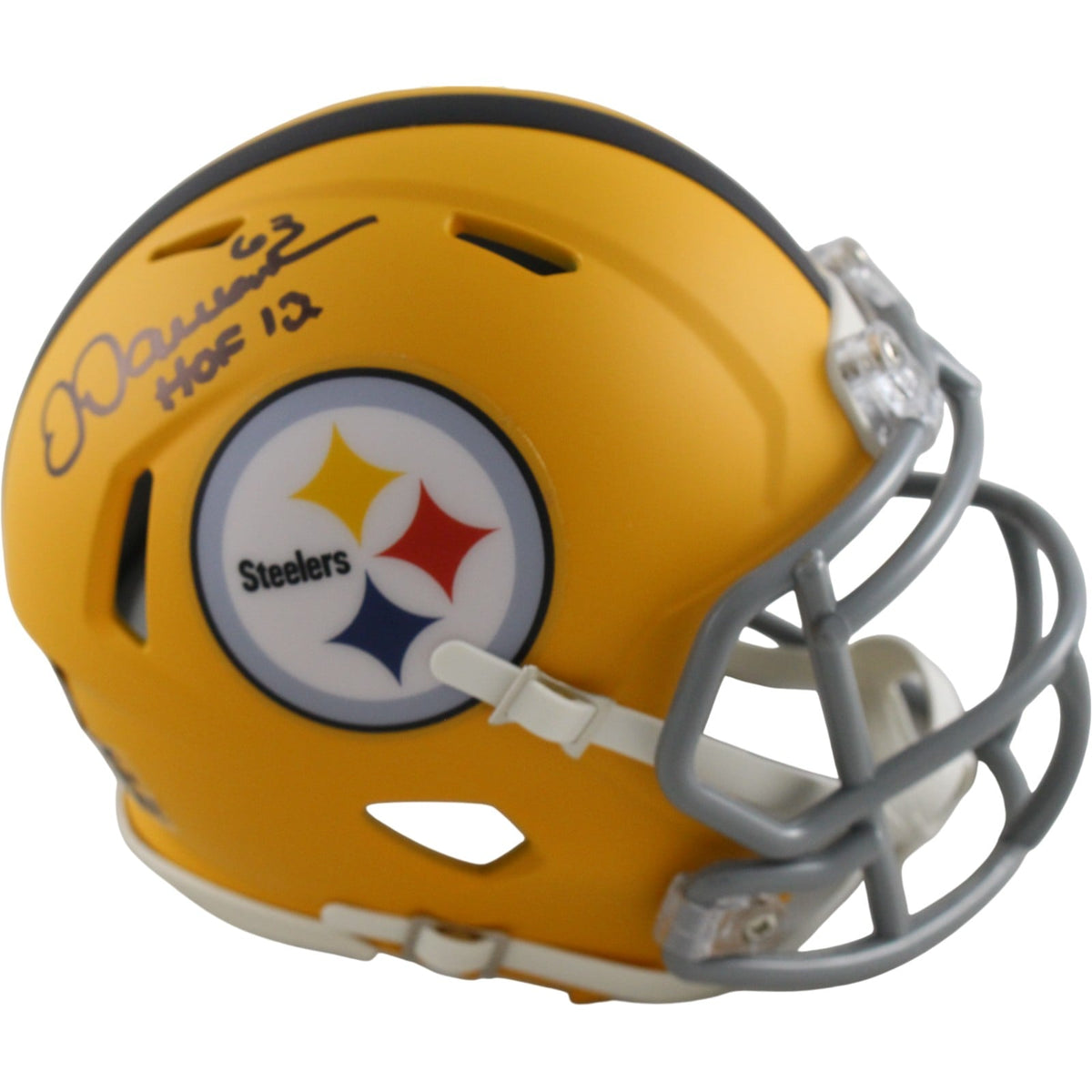 Dermontti Dawson Signed Pittsburgh Steelers 25 Alt Mini Helmet HOF – Beckett Authenticated-Powers Sports Memorabilia