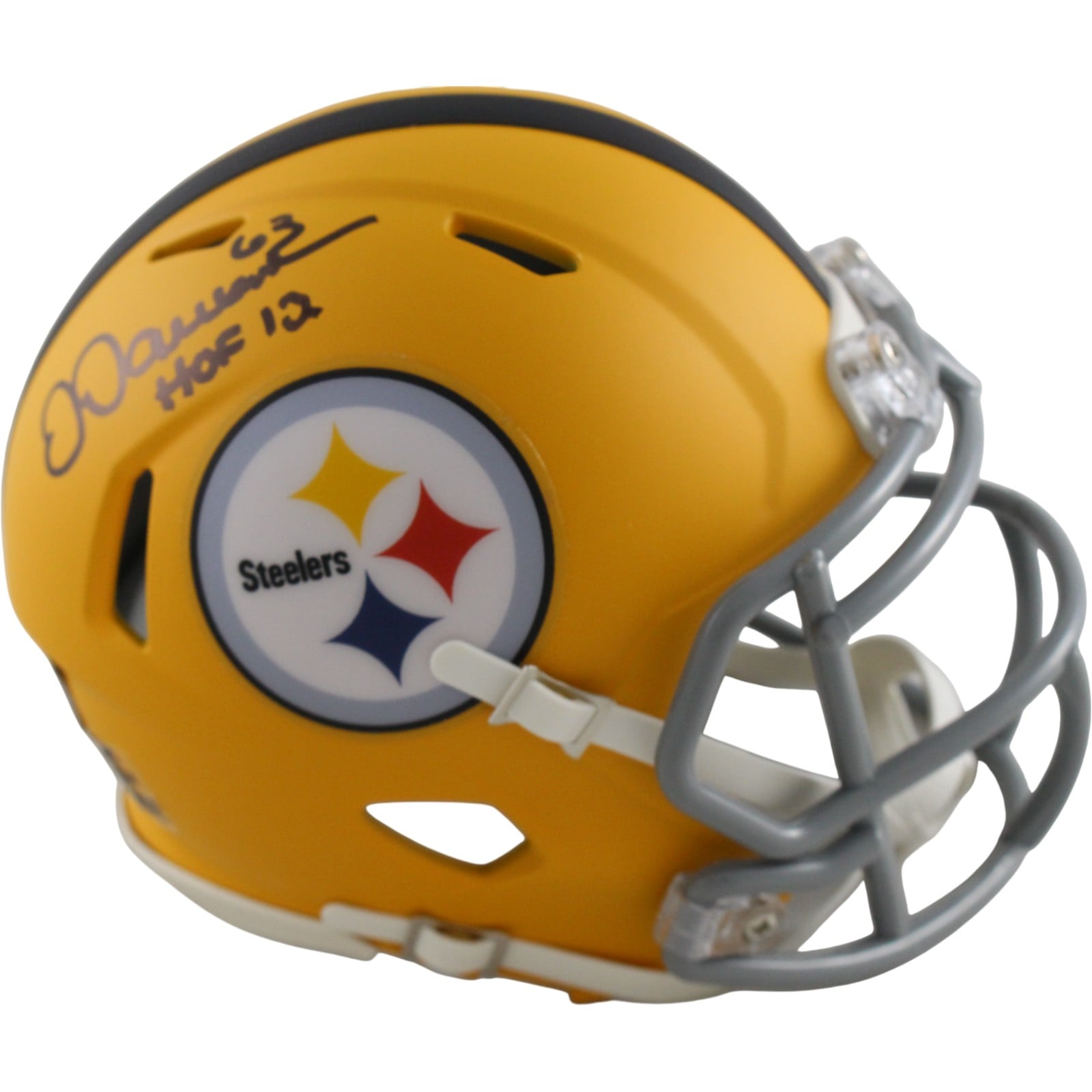 Dermontti Dawson Signed Pittsburgh Steelers 25 Alt Mini Helmet HOF – Beckett Authenticated-Powers Sports Memorabilia