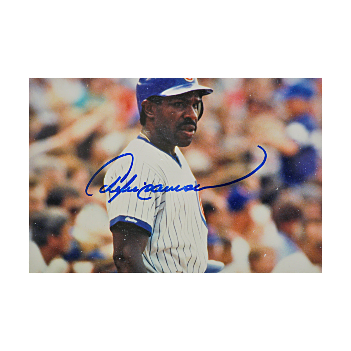 Andre Dawson Chicago Cubs Signed Framed 8x10 On Deck Photo (JSA COA #CB91342)-Powers Sports Memorabilia