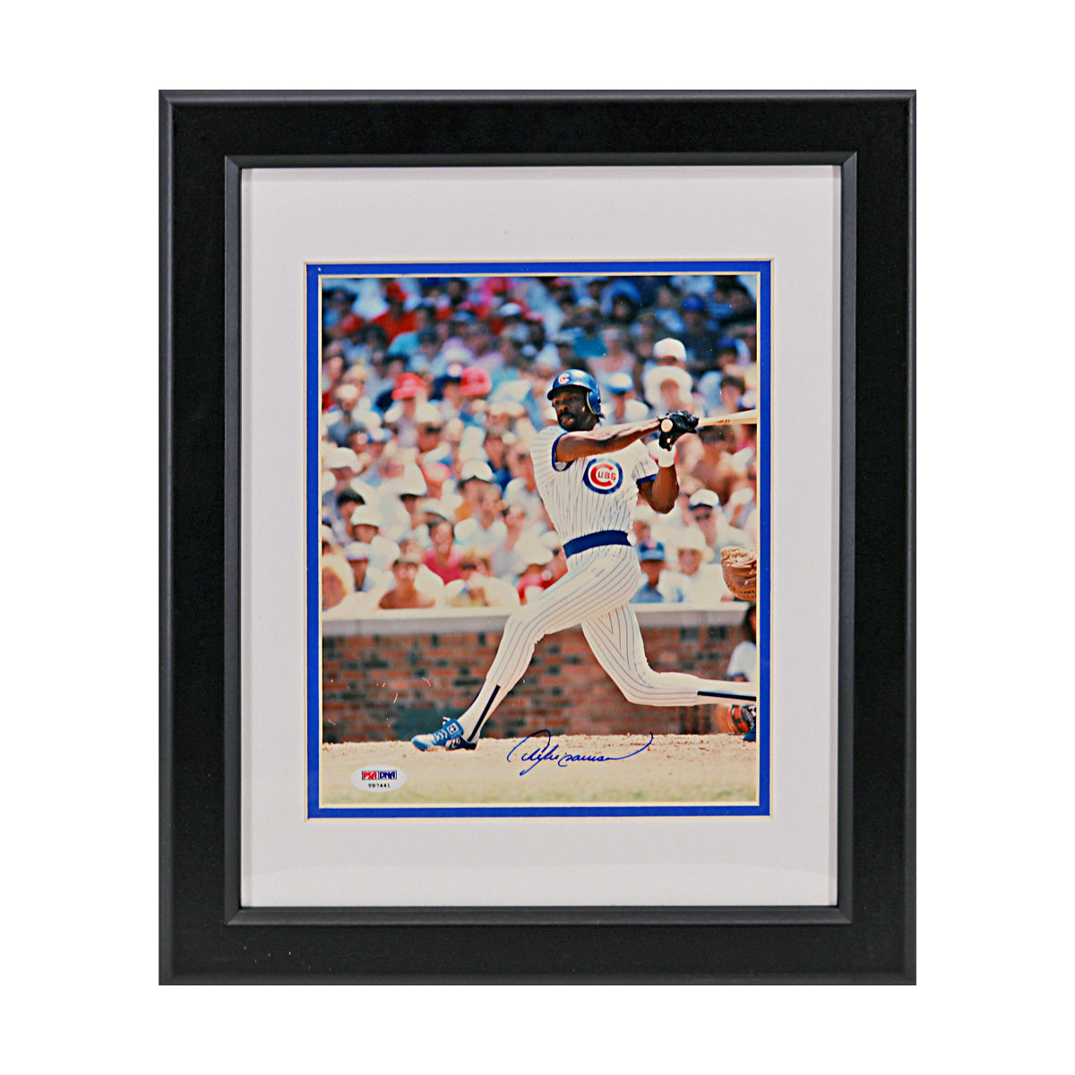 Andre Dawson Chicago Cubs Signed Framed 8x10 Swing Photo (PSA Holo #T87441)-Powers Sports Memorabilia