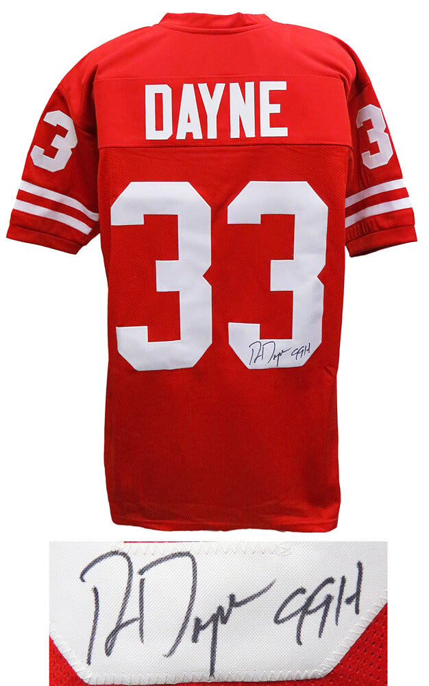 Ron Dayne Autographed Red Custom Jersey with 99H-Powers Sports Memorabilia