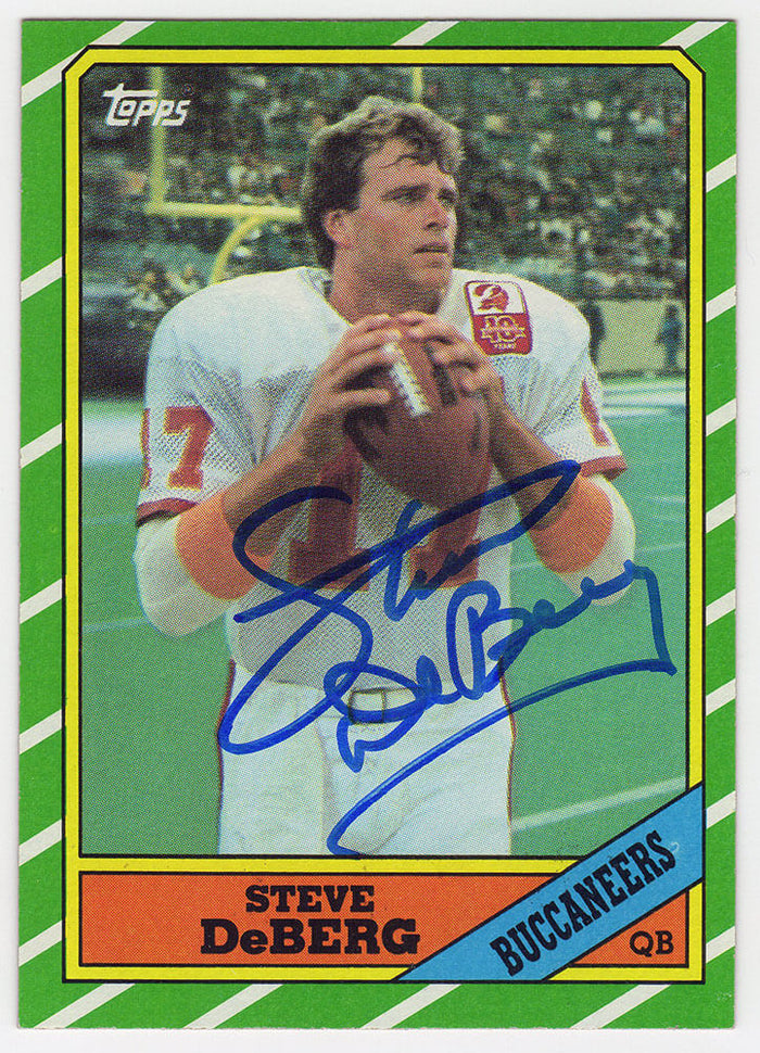 Steve Deberg Autographed Tampa Bay Buccaneers 1986 Topps Football Trading Card #373-Powers Sports Memorabilia