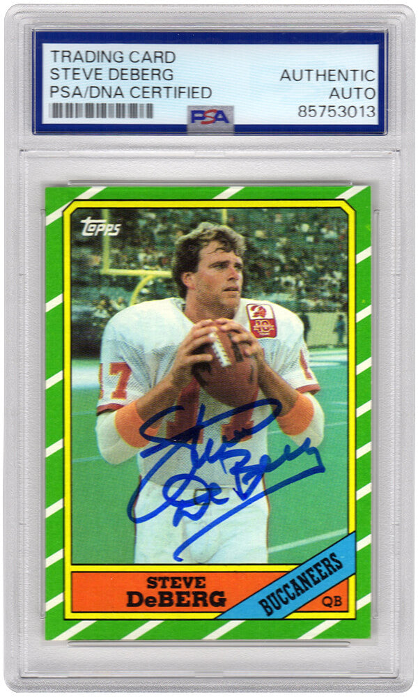 Steve Deberg Autographed Buccaneers 1986 Topps Football Trading Card #373 - (PSA Encapsulated)-Powers Sports Memorabilia