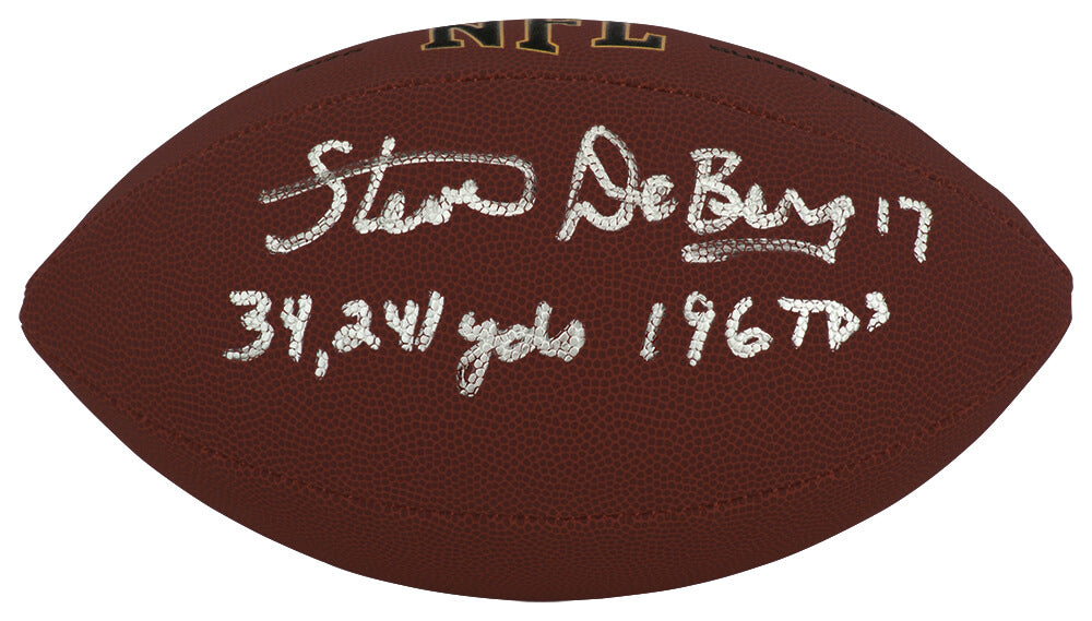 Steve DeBerg Autographed Wilson Super Grip Full Size NFL Football with 34,241 Yds, 196 TDs-Powers Sports Memorabilia
